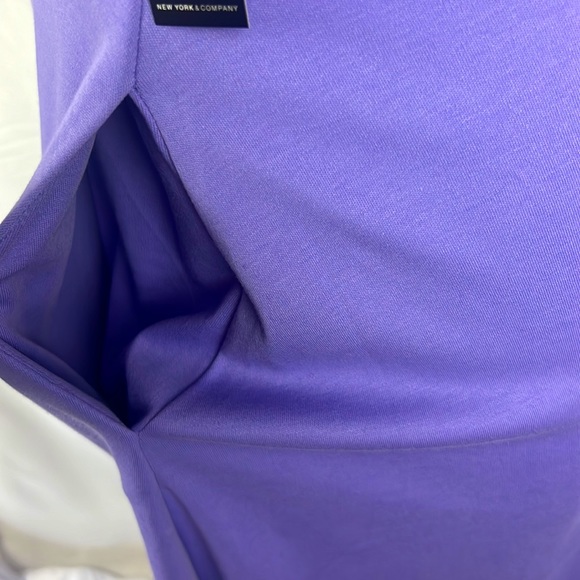 NWT Purple Ruffled Cotton Fit and Flare Dress - Picture 3 of 7